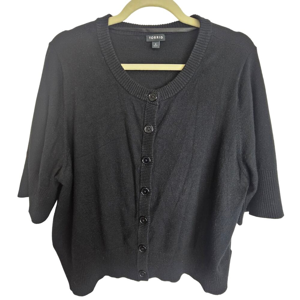 Torrid Womens Crop Cardigan Sweater Plus Size 3X Minimalist Classic Retro Preppy